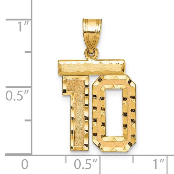 14K Yellow Gold, Varsity Collection, Medium D/C Pendant Number 10 - Picture 2 of 3